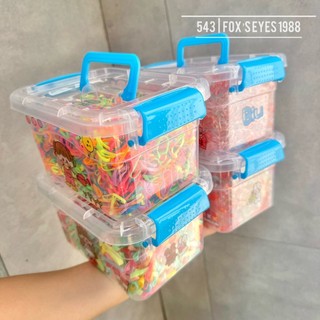 Hộp Nắp Gài Có Quai Sticker 150g Dây Thun Cột Tóc Thái Co Giãn Không Đứt Dùng 1 Lần Đủ Size Phụ Kiện Tóc Phổ Biến 