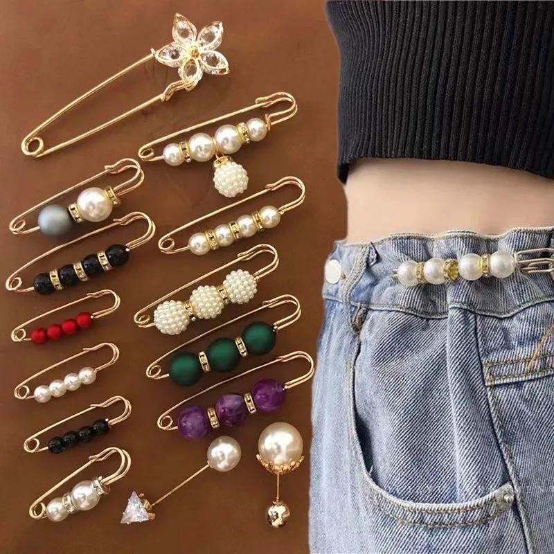 Lẻ 1 Chiếc Trâm Cài Thắt Eo Lưng Quần Điều Chỉnh Độ Rộng Ngọc Trai Nhân Tạo Thời Trang Phong Cách Hàn Quốc Mới