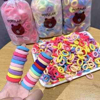   Đầy túi  Túi Dây Rút 100g  Khoảng 500 cái  Dây Buộc Tóc Cho Bé Sợi Nhỏ 1-1,5cm Màu Sắc Đơn Giản 