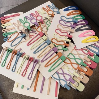 Bộ 7 Chiếc Kẹp Tóc Kim Loại Màu Sắc Dễ Thương Phong Cách Hàn Quốc Phụ Kiện Tóc Nữ Và Bé