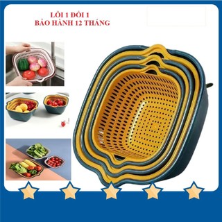 Sét Rổ 6 Món Chất Liệu Nhựa Cao Cấp, Bộ Rổ Kèm Chậu Đựng Đồ Đa Năng