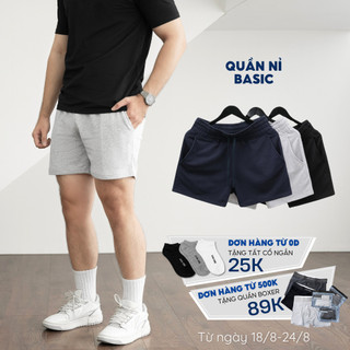 Quần short thể thao nam basic BAMIHOME chất vải nỉ da cá khô thoáng, thoải mái QN08