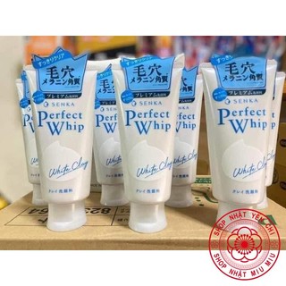 Sữa rửa mặt Perfect Whip - Collagen in - White Clay Senka màu hồng xanh trắng Nhật bản
