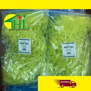 [ Combo 10 túi ] Đầu Côn Vàng Thường Không Khía 200ul Dùng Thí Nghiệm Cho Gilson Pipette Túi 1000 Cái