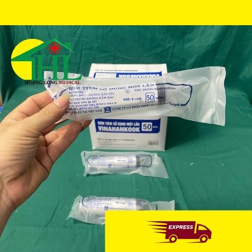 [Bán lẻ 10 chiếc] Bơm tiêm 1 lần Vinahankook 50ml