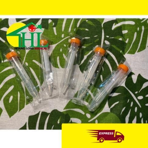 Com Bo 10 Ống Falcon 15ml - Ống Ly Tâm 15ml Nắp Vặn, Đáy Nhọn Tiệt Trùng Từng Cái
