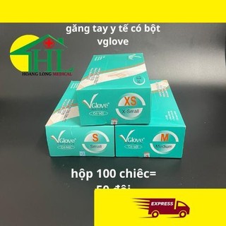 Găng tay y tế vglove có bột size s, m, l