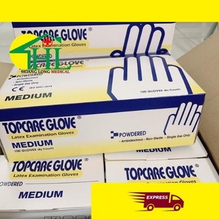 Găng tay y tế topcare malaysia có bột size xs, s, m