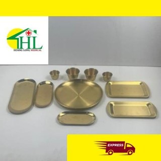Dung cu spa: bát spa mạ vàng, khay inox, khay y tế, chén inox siêu đẹp - y tế huyền trang