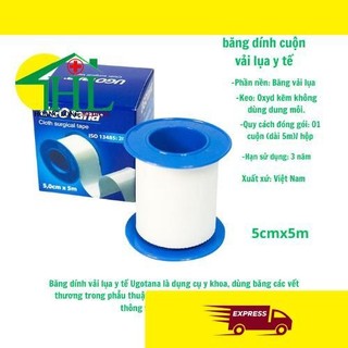 Băng dính cuộn vải lụa y tế UGOTANA kích thước 5cm x 5m