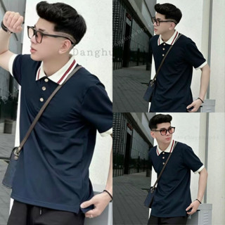 Áo Polo Nam Nữ GU Chì cao cấp -Bản 3 cúc mạ vàng tráng gương -Chất liệu cotton gai co dãn 4 chiều thoáng mát