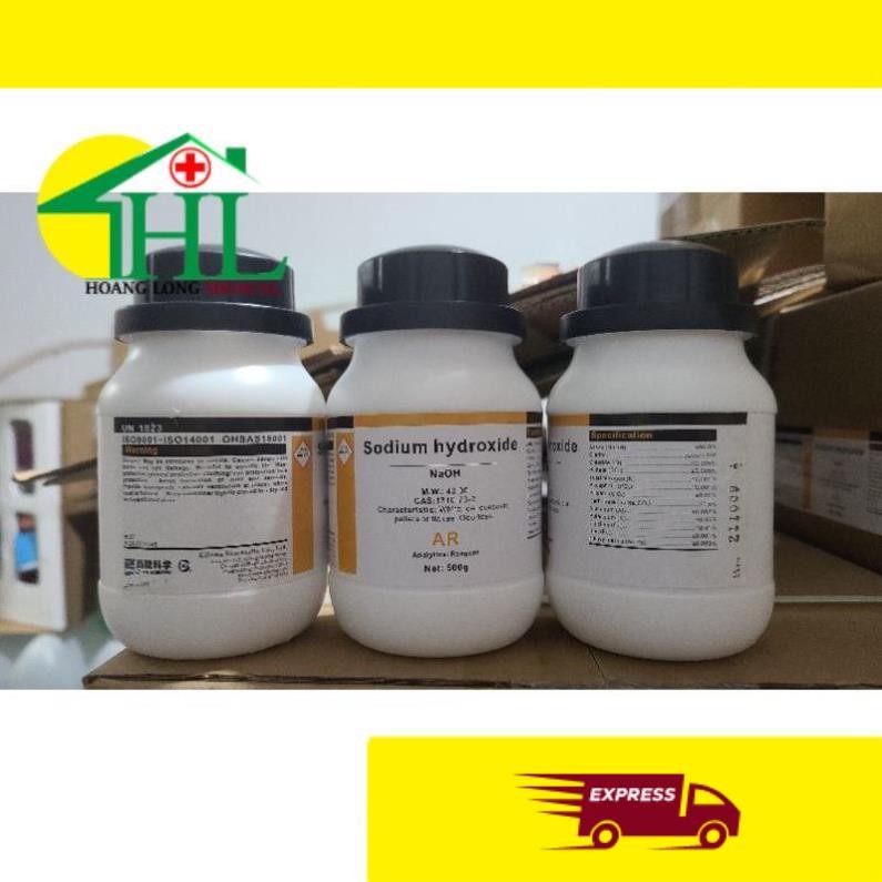 Hóa Chất: Sodium hydroxide NaOH 500g T.Quốc