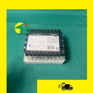 Ống nghiệm Heparin nắp màu đen khay 100 ống