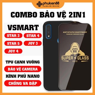 Combo ốp lưng và kính cường lực Vsmart Star 3 4 5 / Joy 3 4 bảo vệ màn hình và camera