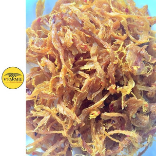  Khô mực xé cay tẩm gia vị loại 1 gói 500g thơm ngon 