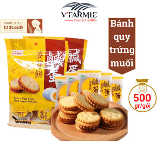 Bánh quy trứng muối Đài Loan gói 500g giòn xốp nhân dẻo