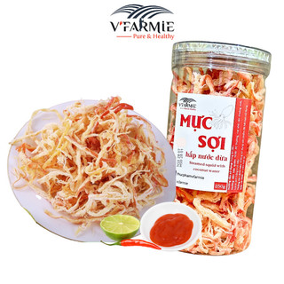 Khô mực xé sợi hấp nước dừa hũ 250g - Loại 1 mềm ngon