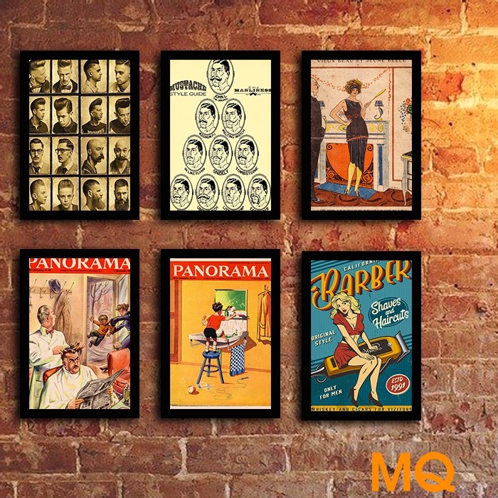 Tranh Barber Trang Trí Barber Shop ,Tiệm Tóc Nam Phong Cách Vingtage 910.