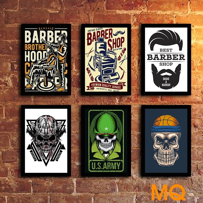 Tranh Barber Trang Trí Barber Shop ,Tiệm Tóc Nam Phong Cách Vingtage 912.