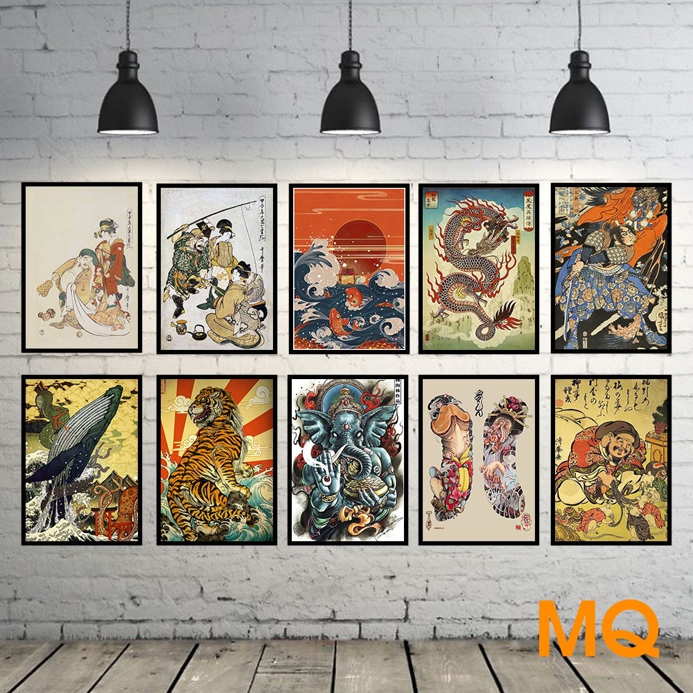 Ablum 20 Mẫu Tranh Nhật Tổng Hợp Nổi Tiếng Trang Trí Tiệm Xăm