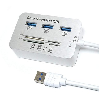 Bộ chia usb 3 cổng 3.0 + đầu đọc thẻ nhớ đa năng - hub usb 3.0/3.1 + card reader 5/10 gbps