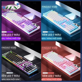 Bàn phím giả cơ YINDIAO K500 đa dạng màu sắc kèm theo đèn led 7 màu xuyên phím dành cho game thủ