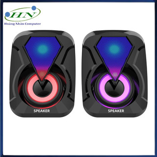 Loa vi tính mini 1053 để bàn cao cấp âm thanh siêu trầm có đèn led 7 màu