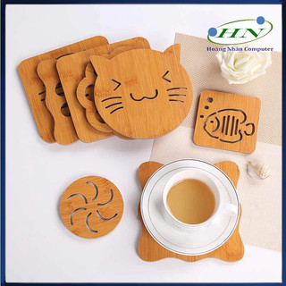 Miếng Kê Ly - Lót Ly Nhỏ Nhiều Hình Bằng Gỗ