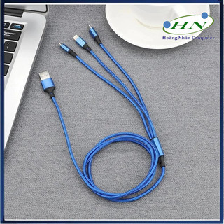 Cáp lụa sạc nhanh 3 đầu tiện lợi