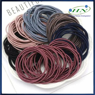 Set 100 Thun Buộc Tóc Siêu Hot Tặng Kèm Túi Zip