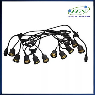 DÂY ĐUI ĐÈN E27 - 5M 10 ĐUÔI ( CÓ ĐẦU NỐI THÊM DÂY )