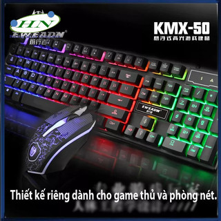 Bộ bàn phím giả cơ và chuột game Eweadn KMX-50 Led 7 màu