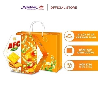Bánh quy AFC vị lúa mì và vị caramel flan, hộp 375g