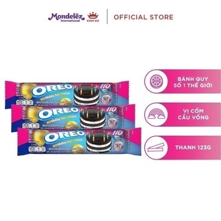Combo 3 thanh bánh quy Oreo vị cốm cầu vồng ( phiên bản sinh nhật) 123.5g x 3