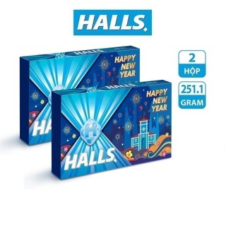 Combo 2 hộp quà tặng kẹo the halls vị bạc hà , vị chanh mật ong , vị mâm xôi 251,1g