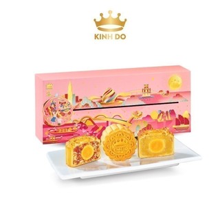 Bánh Trung Thu Kinh Đô Mini Hồng hộp 3 bánh x 80g