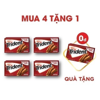 [Mua 4 Tặng 1] Combo 4 Vỉ Kẹo Cao Su TRIDENT Vị Quế 4x26,6g