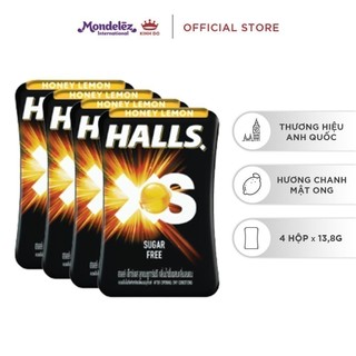 [Mua 4 Tặng 1] Combo 4 Hộp Kẹo Ngậm Không Đường Halls Vị Chanh Mật Ong 4x13.8g