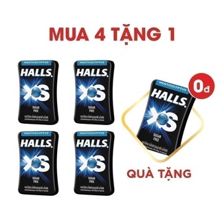 [DATE T6.2023] - [TẶNG 1 HỘP HALLS cùng loại] Combo 4 Hộp Kẹo Ngậm Không Đường Halls XS Vị Bạc Hà 4x13.8g