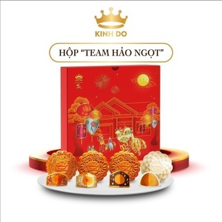 Hộp 4 Bánh Trung Thu Kinh Đô "Team Hảo Ngọt", 150g-180g-210g/bánh