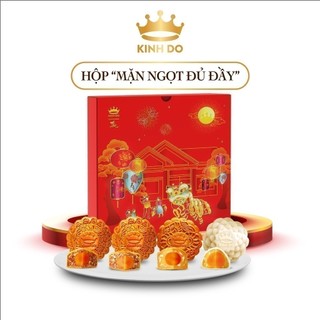Hộp 4 Bánh Trung Thu Kinh Đô "Mặn Ngọt Đủ Đầy", 210g-230g/bánh
