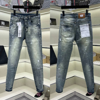 Quần Jean Nam Puple Xanh Rêu Xước Cào Nhẹ 4 Khuy Bản Đẹp Quần Bò Đen Rách Boy Phố Purple Xanh Chấm Sơn