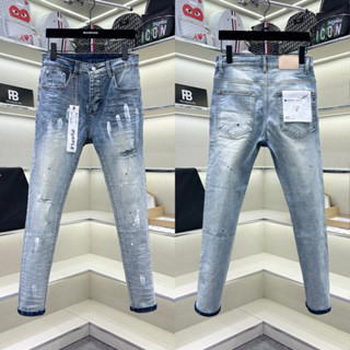 Quần Jean Nam Purple Retro 4 Cúc Xanh Mài Bạc Kiểu Dáng Skinny Boy Phố 4 Cúc