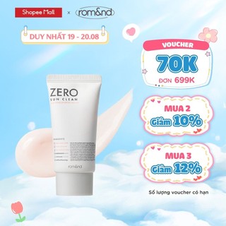 [Rom&nd] Kem chống nắng kiêm kem lót bảo vệ da Hàn Quốc Romand Zero Sun Clean SPF50+PA++++ 50g