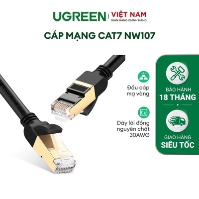 Cáp mạng CAT7 STP UGREEN NW107/ NW149 | RJ45 600MHz và 10Gbps | Chiều dài từ 0.5m | Bảo Hành 18 Tháng 1 đổi 1 80414