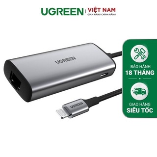 Cáp truyền tín hiệu mạng lightning sang lan ugreen 70958 tốc độ mạng 1000mbps chuẩn mfi - hàng chính hãng
