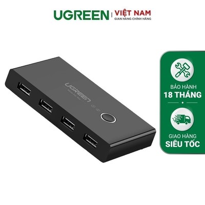 Bộ chia sẻ máy in USB 2.0 từ 4 thiết bị vào 2 máy tính UGREEN US216 30767- Hàng phân phối chính hãng - Bảo hành 18 tháng