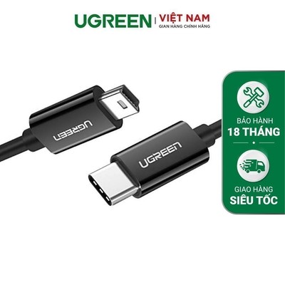 Cáp sạc USB Type-C to Mini USB dài 1m màu đen cao cấp Ugreen US242 50445 - Hàng phân phối chính hãng - Bảo hành 18 tháng