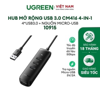 Hub mở rộng 1 cổng ra 4 cổng USB 3.0 UGREEN CM416 - Hàng phân phối chính hãng - Bảo hành 18 tháng 1 đổi 1 10915 10916