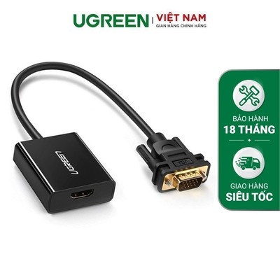 Cáp chuyển đổi HDMI sang VGA có âm thanh UGREEN 20694 Hàng phân phối chính hãng
